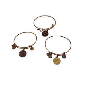 Lot 3 Alex and Ani Charm Bangle Bracelet